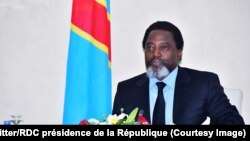 Joseph Kabila lors d’une rencontre avec une délégation des opérateurs économiques du secteur minier, au Palais de la Nation, Kinshasa, 7 mars 2018. (Twitter/RDC présidence de la République)