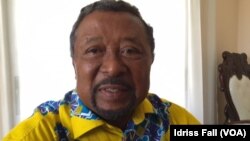 Jean Ping, candidat de l’opposition à l’élection présidentielle du 27 août 2016 au Gabon, à Libreville, 26 août 2016, VOA/Idriss Fall