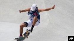 Jagger Eaton of the United States competes in the men's street skateboarding finals at the 2020 Summer Olympics, July 25, 2021, in Tokyo.