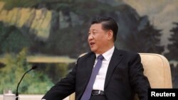 Chinese President Xi Jinping speaks during a meeting with Tedros Adhanom Ghebreyesus, director-general of the World Health Organization, at the Great Hall of the People in Beijing, Jan. 28, 2020. 