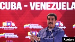 Venezuela's President Nicolas Maduro attends an event regarding the Cuba-Venezuela Comprehensive Agreement in Caracas, Venezuela, Oct. 31, 2018.
