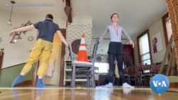 Dancers Madison Keesler and Benjamin Freemantle take a virtual class with other members of the San Francisco Ballet company. (Courtesy Madison Keesler and Benjamin Freemantle)