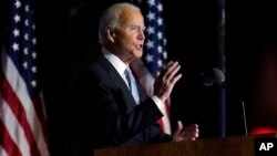 미국의 민주당 대선후보인 조 바이든 전 부통령이 7일 델라웨어주 윌밍턴에서 연설했다.