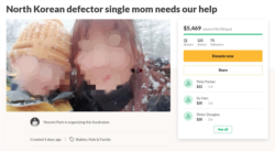 미국의 크라우드펀딩 사이트 ‘고펀드미’에 미국에 정착한 한 탈북민 모자를 돕기 위한 온라인 모금 운동이 지난 4월 진행됐다. 고펀드미 사이트 캡쳐.