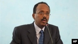 Somali Prime Minister Mohamed Abdullahi Mohamed after his swearing-in ceremony at the Presidential residence in Mogadishu, Somalia. Monday Nov. 1, 2010