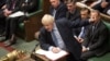 Britanski premijer Boris Džonson govori u parlamentu, 4. septembar 2019.