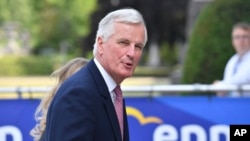 Ketua tim perunding Uni Eropa mengenai Brexit, Michel Barnier tiba di Brussels, 22 Juni 2017 (Foto: dok). 