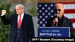 Kampanye Capres AS: Petahana Presiden AS Donald Trump di Pennsylvania (kiri), Mantan Wapres AS Joe Biden di Michigan. (Foto: kombinasi)