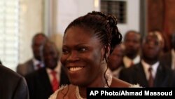 Simone Gbagbo, l'ex-Première dame ivoirienne, lors de l'investiture de son mari Laurent Gbagbo, au Palais présidentiel d'Abidjan, Côte d'Ivoire, 4 décembre 2010.
