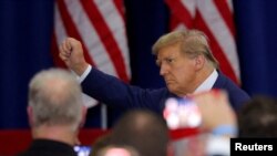 Mantan Presiden AS Donald Trump saat menghadiri sebuah kampanye di Green Bay, Wisconsin, pada 2 April 2024. (Foto: Reuters/Brian Snyder)