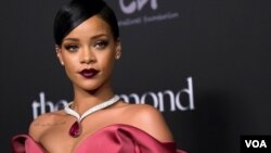 rihanna in pink gown