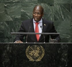 FILE - Domingos Simoes Pereira, then-Prime Minister of Guinea-Bissau, speaks during the 69th session of the United Nations General Assembly at U.N. headquarters, Sept. 29, 2014.