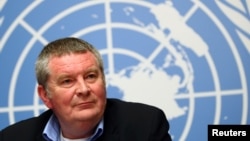 Mike Ryan, Executive Director of the World Health Organization (WHO) attends a news conference on the Ebola outbreak in the Democratic Republic of Congo at the United Nations in Geneva, Switzerland May 3, 2019. 