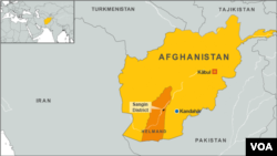 Peta wilayah Sangin, provinsi Helmand, Afghanistan. Enam tentara AS ditembak personil 