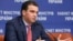 Ukraine's Economy Minister Aivaras Abromavicius speaks during a news conference in Kyiv, Dec.10, 2014. 