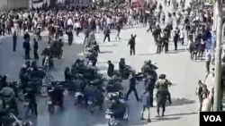 تصویری از حمله به معترضان در چهارراه زند شیراز - آبان ۹۸