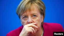 Nemačka kancelarka Angela Merkel nakon lokalnih izbora u Hesenu, u Berlinu, Nemačka, 29. oktobra 2018.