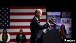 Predsednik Džo Bajden govori u kulturnom centru Grinvud u Tulsi u Oklahomi na stotu godišnjicu masakra u tom gradu, 1. juna 2021.