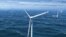 Rendering of floating offshore wind farm