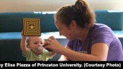 Mothers interact with their babies in the Princeton Baby Lab. Princeton University photo by Elise Piazza.