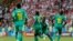 Les joueurs du Sénégal célèbrent leur premier but contre la Pologne à Moscou, le 19 juin 2018.