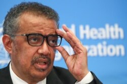 FILE - WHO Director-General Tedros Adhanom Ghebreyesus attends a news conference on the novel coronavirus in Geneva, Switzerland, Feb. 11, 2020.