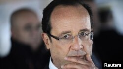 France's President Francois Holland on Bastille Day in France, July 14, 2012