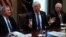 Presiden Amerika Donald Trump (tengah) berbicara dalam rapat membahas reformasi imigrasi di Gedung Putih, Selasa (9/1). 