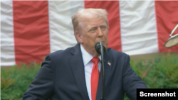 دونالد ترامپ، رئیس جمهوری آمریکا، در مراسم یادبود ۱۱ سپتامبر