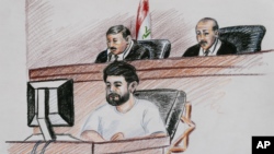  عراق میں انسداد دہشت گردی کی ایک عدالت کے کمرےکا اسکیچ ، فائل فوٹو