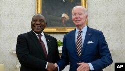 Shugaban Biden, dama, da Shugaban Afirka ta Kudu, Cyril Ramaphosa