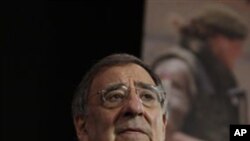 U.S. Defense Secretary Leon Panetta at a NATO summit in Brussels, Oct 5, 2011