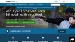 FILE - This screen grab from the website HealthCare.gov shows the extended deadline for signing up for health care coverage for 2020. The new deadline was Dec. 18, 2019.