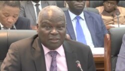 July Moyo, Zimbabwe's minister of Local Government, Public Works and National Housing (Columbus Mavhunga/VOA)