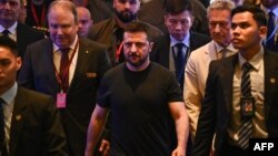 乌克兰总统泽连斯基2024年6月1日参加在新加坡举行的香格里拉安全论坛。