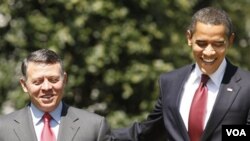 Presiden Barack Obama saat menerima Raja Yordania, Abdullah di Gedung Putih (foto: dok. tahun 2009).