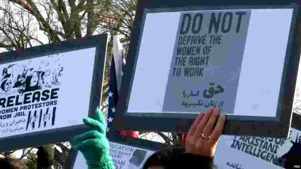 تظاهرات در شهر واشنگتن برای حمایت از زنان افغانستان و اعتراض به طالبان (یکشنبه ۱۰ بهمن)