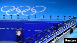 北京冬奥会的短道速滑赛场。（2022年2月1日）