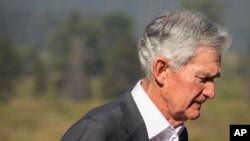 ประธานระบบธนาคารกลางสหรัฐฯ เจอโรม พาวเวลล์ ที่การประชุม Jackson Hole Economic Symposium รัฐไวโอมิง 23 ส.ค. 2024