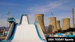 Marin Hamill (USA) in the Women’s Freestyle skiing Big Air Qualifying during the Beijing 2022 Olympic Winter Games at Big Air Shougang. Mandatory Credit: Rob Schumacher-USA TODAY Sports