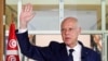FILE - Tunisian President Kais Saied delivers a speech during his visit to Sidi Bouzid, Tunisia, Sept. 20, 2021.