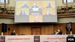 تصویری از دومین روز دادگاه بین‌المللی مردمی آبان - لندن 