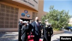 베니 간츠 이스라엘 국방장관이 3일 바레인 주파이르의 미국 해군 5함대를 방문했다.