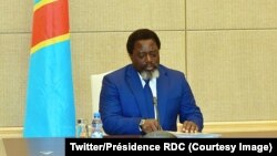 Le président congolais Joseph Kabila lors d’une réunion avec les 15 membres du Conseil de sécurité des Nations unies au Palais de la nation, à Kinshasa, le 5 octobre 2018. (Twitter/Présidence RDC)
