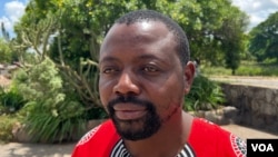Obert Masaraure, president of the Amalgamated Rural Teachers Union of Zimbabwe, was one of the teachers who briefly protested for a better salary, an effort quickly quashed, on Feb. 10, 2022, in Harare. (Columbus Mavhunga/VOA)
