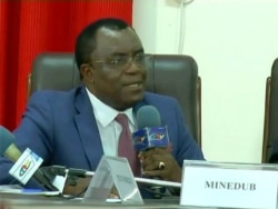 Laurent Serge Etoundi Ngoa, Cameroon minister of basic education, Yaounde, Aug. 29, 2019. (Moki Kindzeka/VOA)