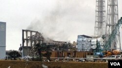 PLTN Fukushima yang rusak akibat bencana gempa bumi di Jepang 11 Maret lalu.