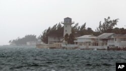 Wind and rain from Hurricane Joaquin affect Nassau, Bahamas, Friday, Oct. 2, 2015. Hurricane Joaquin dumped torrential rains across the eastern and central Bahamas on Friday as a Category 4 storm.