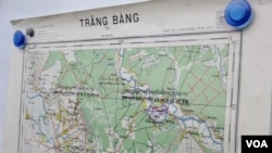 A close up on one of the maps receiving from the United Nations (UN) displayed on whiteboard at Peace Palace on August 20, 2015. (Hean Socheata/VOA Khmer)
