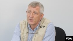 WFP's Turnbull says the UN agency will soon start hearing concerns from de-listed refugees. (Lameck Masina/VOA)